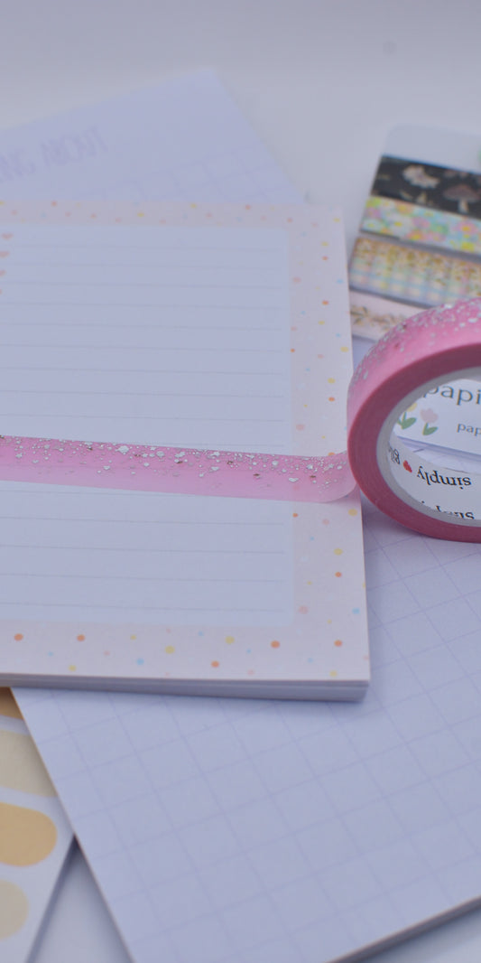 Amostra de Washi Tape - Simply Gilded 10 mm - Strawberry Milk Stardust