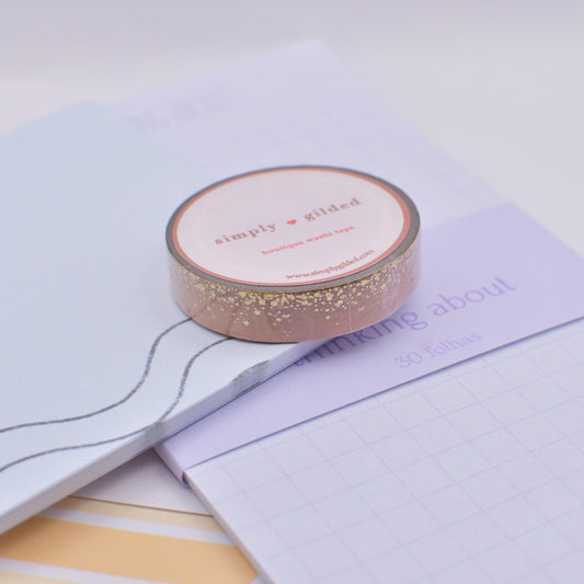 Amostra de Washi Tape - Simply Gilded 10 mm - Chocolate Milk Stardust