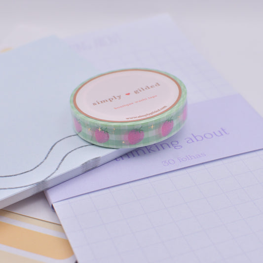 Amostra de Washi Tape - Simply Gilded 10 mm - Strawberry Fields Gingham