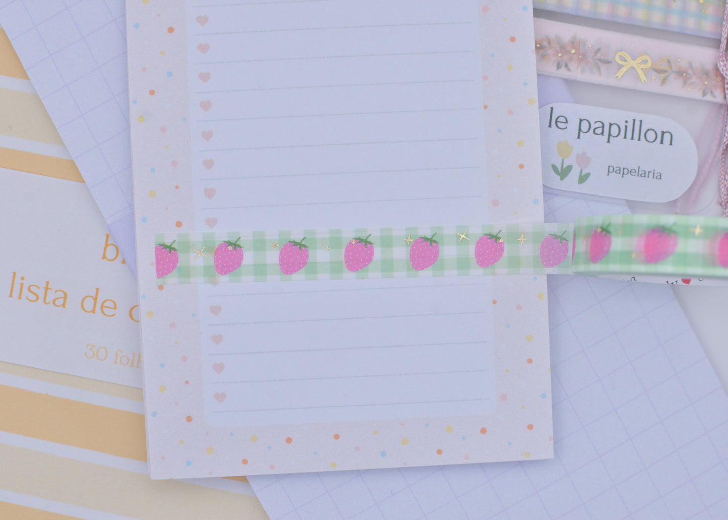 Amostra de Washi Tape - Simply Gilded 10 mm - Strawberry Fields Gingham