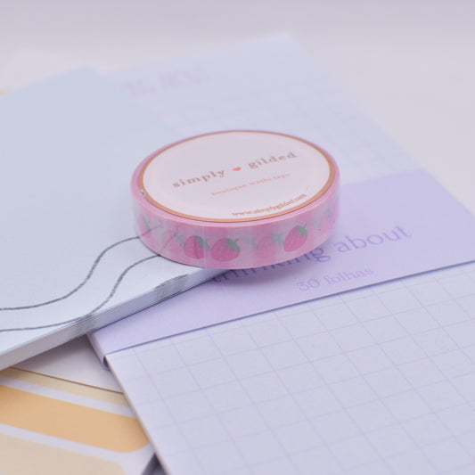 Amostra de Washi Tape - Simply Gilded 10 mm - Strawberry Milk Parfait Stripe