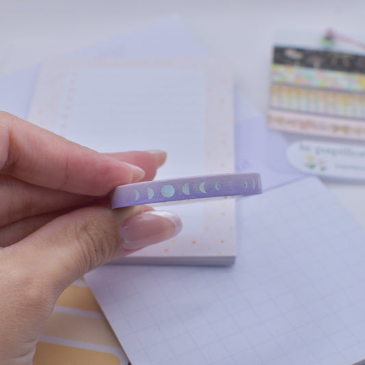 Amostra de Washi Tape - Simply Gilded 5 mm - Moon Fases Purple