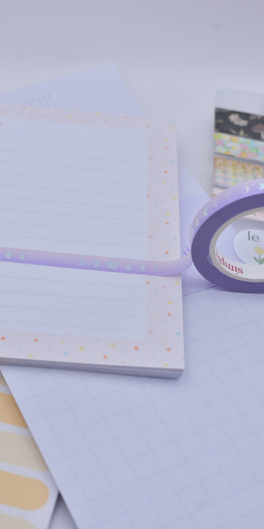Amostra de Washi Tape - Simply Gilded 5 mm - Moon Fases Purple