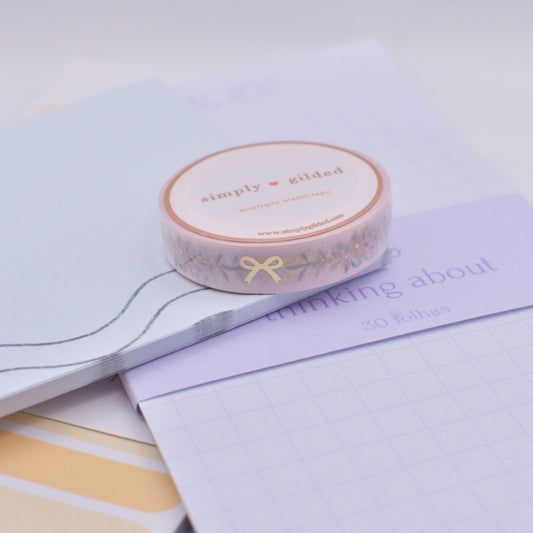 Amostra de Washi Tape - Simply Gilded 10 mm - Christmas Bow and Poinsettia