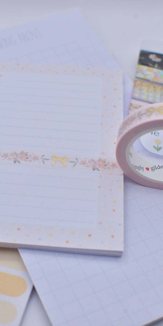 Amostra de Washi Tape - Simply Gilded 10 mm - Christmas Bow and Poinsettia