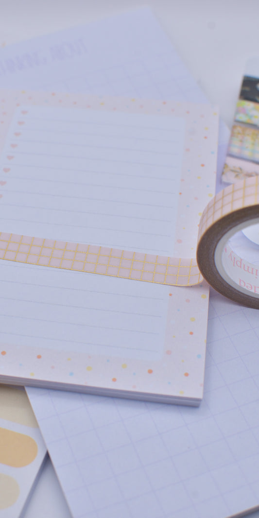 Amostra de Washi Tape - Simply Gilded 10 mm - Pink Glitter Grid