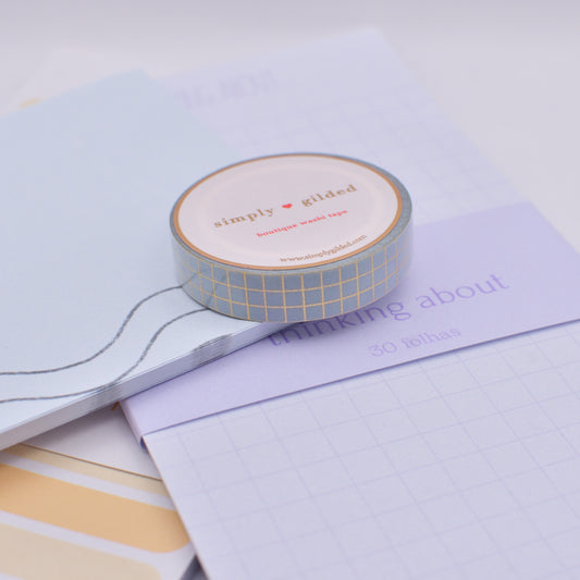 Amostra de Washi Tape - Simply Gilded 10 mm - Frosted Glitter Grid
