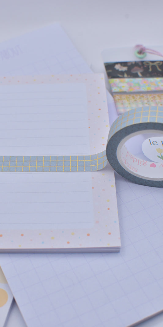 Amostra de Washi Tape - Simply Gilded 10 mm - Frosted Glitter Grid