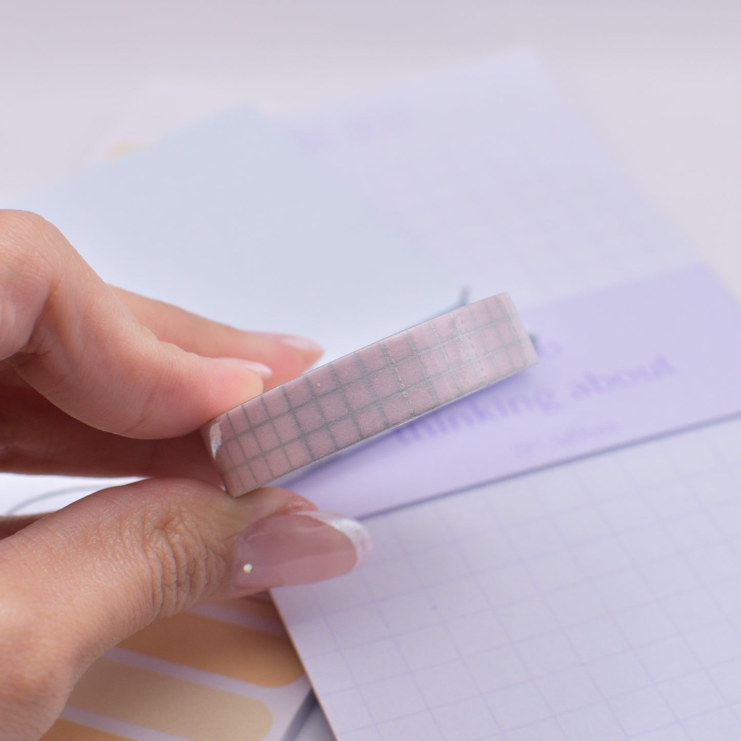 Amostra de Washi Tape - Simply Gilded 10 mm - Rainy Pink Glitter Grid