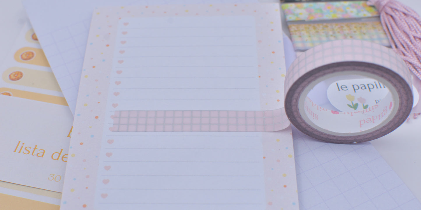 Amostra de Washi Tape - Simply Gilded 10 mm - Rainy Pink Glitter Grid