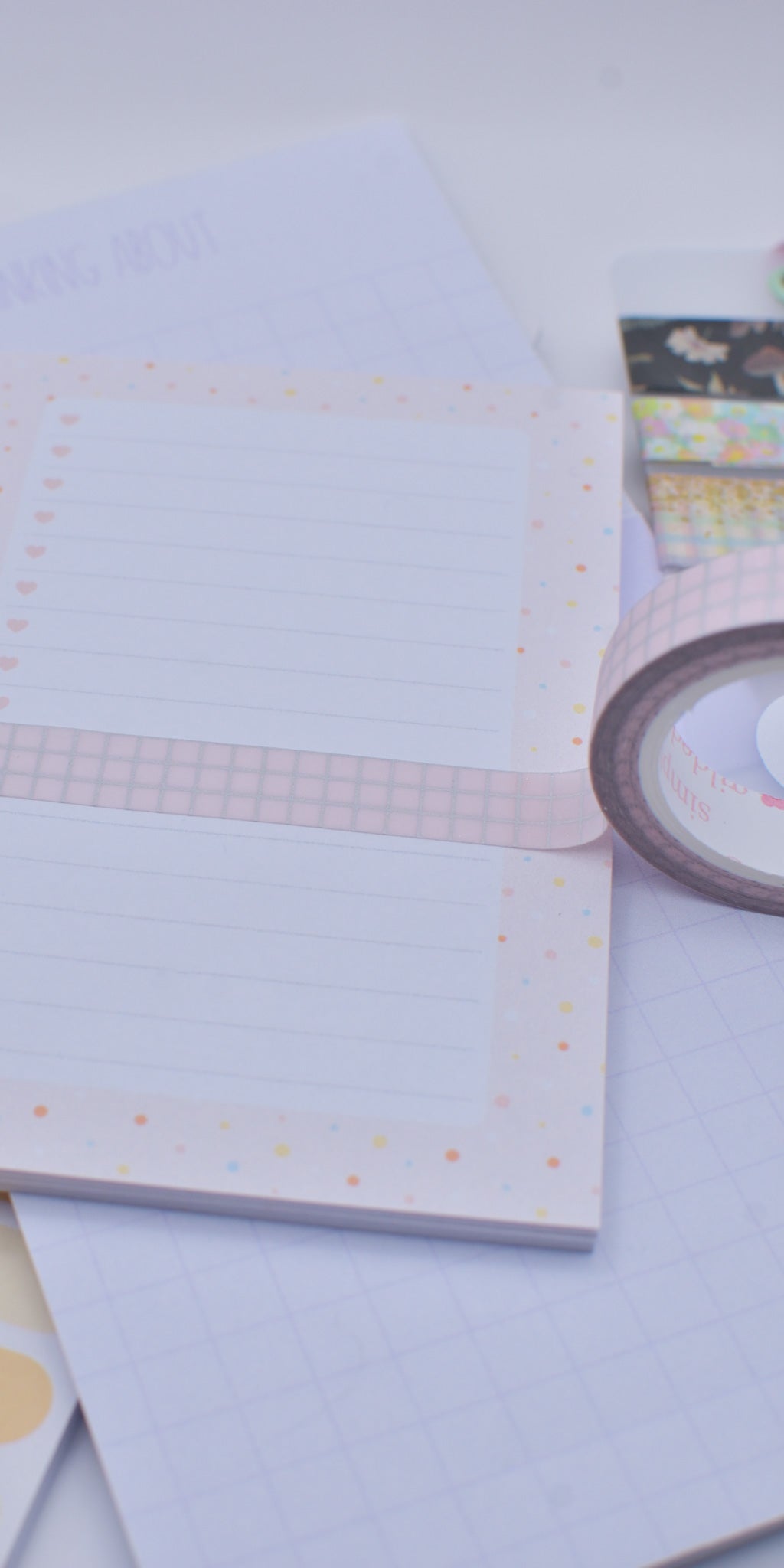 Amostra de Washi Tape - Simply Gilded 10 mm - Rainy Pink Glitter Grid