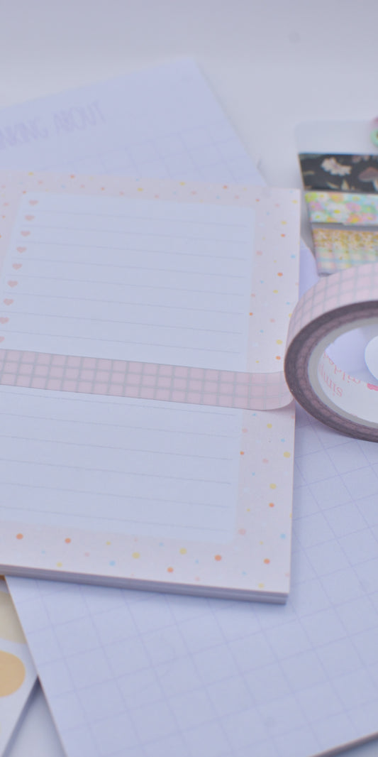 Amostra de Washi Tape - Simply Gilded 10 mm - Rainy Pink Glitter Grid