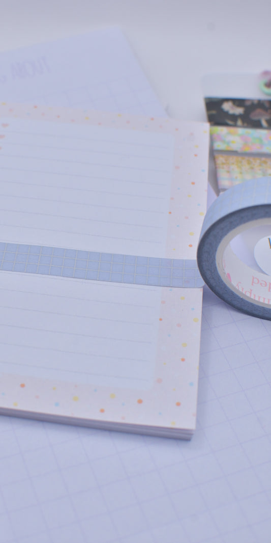 Amostra de Washi Tape - Simply Gilded 10 mm - Rainy Blue Glitter Grid