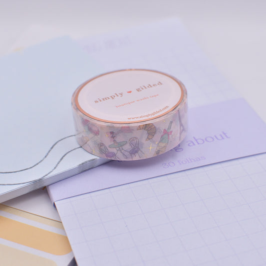 Amostra de Washi Tape - Simply Gilded 15 mm - Froufrou Spring Pattern