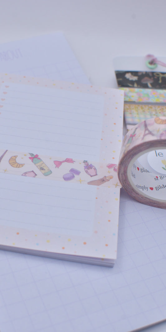 Amostra de Washi Tape - Simply Gilded 15 mm - Froufrou Spring Pattern