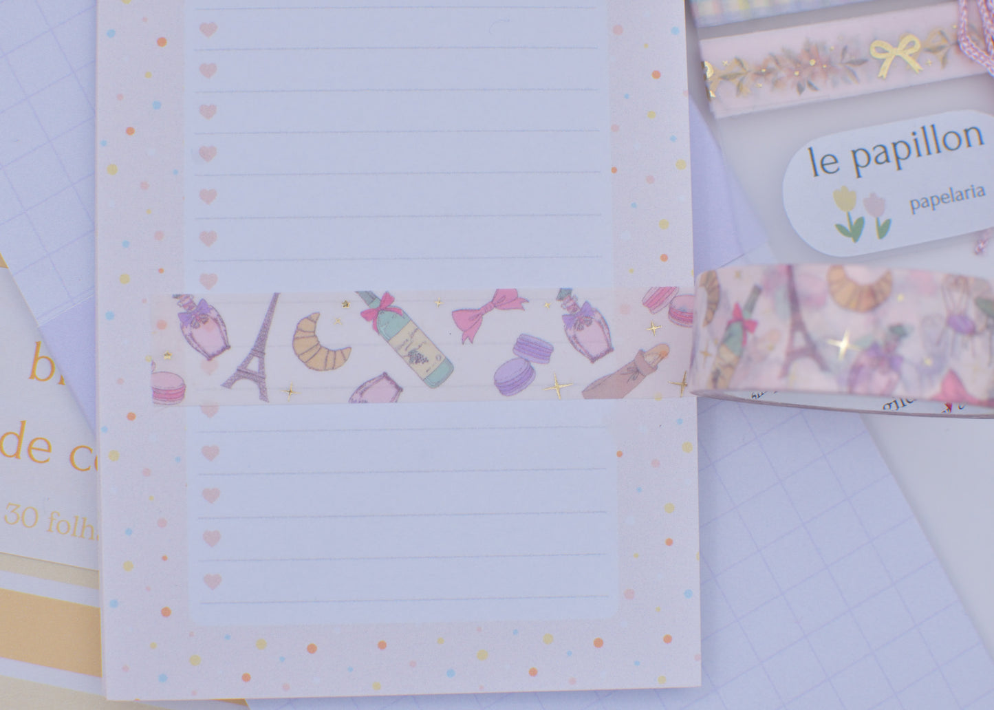 Amostra de Washi Tape - Simply Gilded 15 mm - Froufrou Spring Pattern
