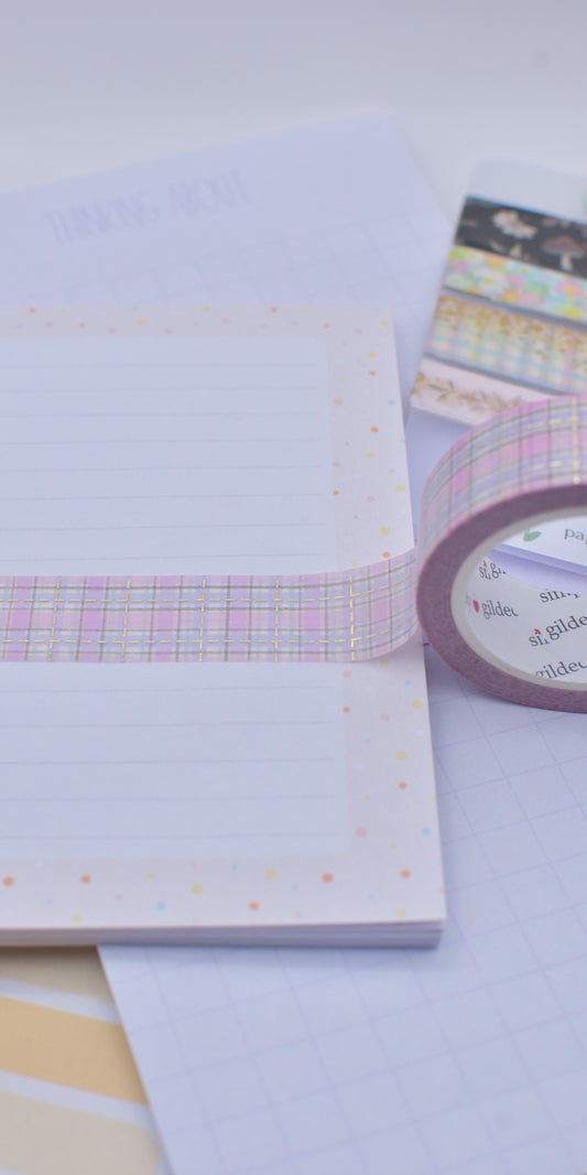 Amostra de Washi Tape - Simply Gilded 15 mm - Plush Halloween Plaid