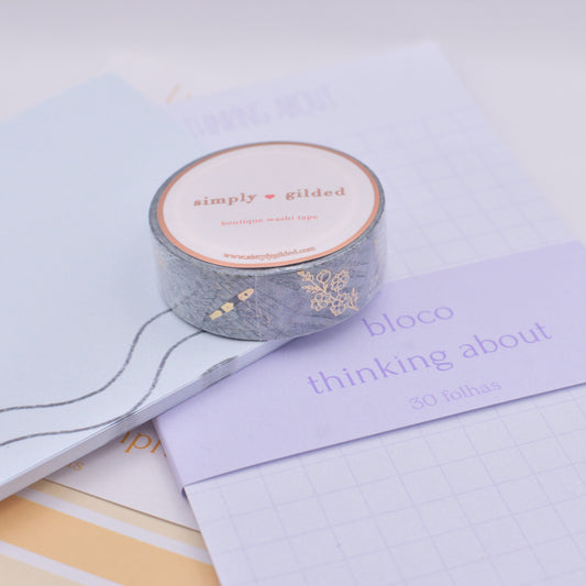 Amostra de washi Tape - Simply Gilded 15 mm - Poetry 101 Secrets Unlocked