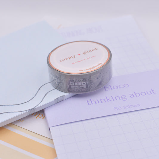 Amostra de Washi Tape - Simply Gilded 15 mm - Poetry 101 Typewriter