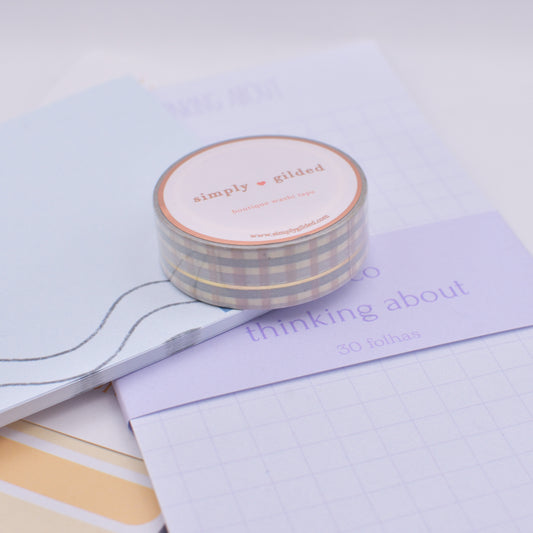 Amostra de Washi Tape - Simply Gilded 15 mm - Hearth Plaid Simple Line