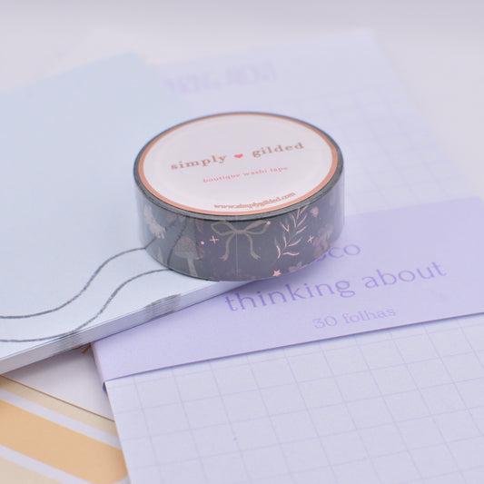 Amostra de Washi Tape - Simply Gilded 15 mm - Cozy Chronicles Pattern