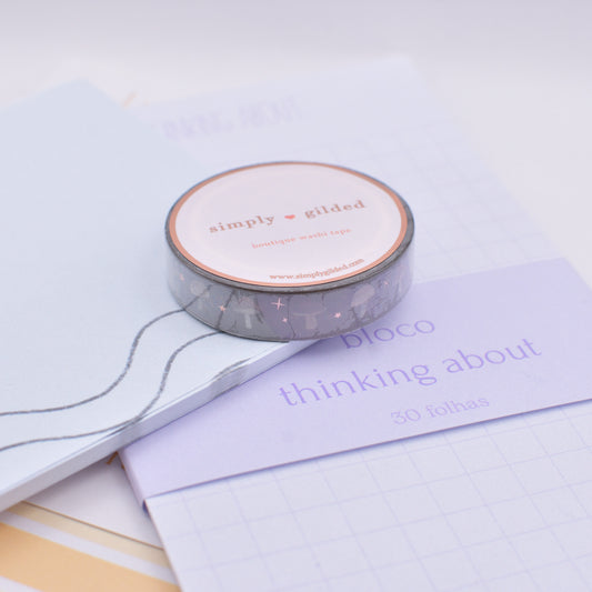 Amostra de Washi Tape - Simply Gilded 10 mm - Cozy Chronicles Mushrooms