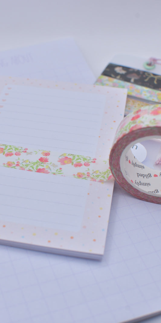 Amostra de Washi Tape - Simply Gilded 15 mm - Bright Floral Aviary