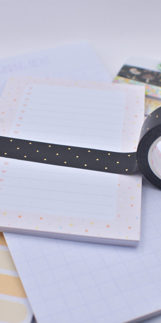 Amostra de Washi Tape - Simply Gilded 15mm - Black Micro Dot