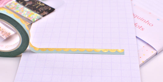 Amostra de Washi Tape - Simply Gilded 7 mm - Onda Dourada Menta