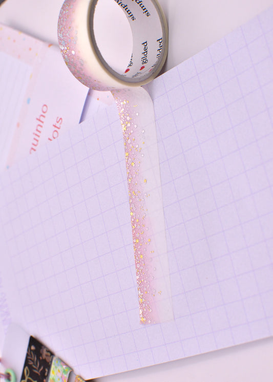 Amostra de Washi Tape - Simply Gilded 15 mm - Degrade Rosa