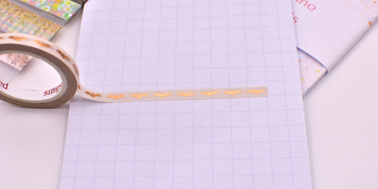 Amostra de Washi Tape - Simply Gilded 5 mm - Morceguinhos Bege