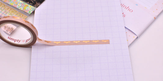 Amostra de Washi Tape - Simply Gilded 5 mm - Morceguinhos Marrom