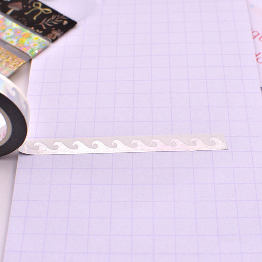 Amostra de Washi Tape - Simply Gilded 7 mm - Ondas Holográfica
