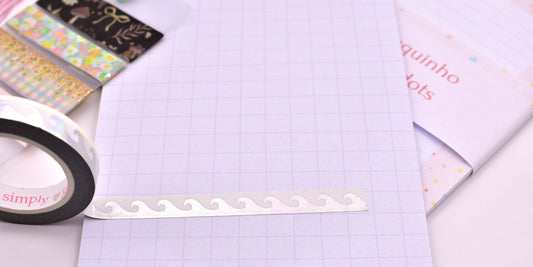 Amostra de Washi Tape - Simply Gilded 7 mm - Ondas Holográfica