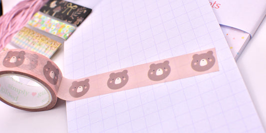 Amostra de Washi Tape - Simply Gilded 15 mm - Ursos