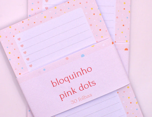 Bloquinho Pautado – Pink Dots