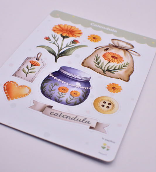 Cartela de Adesivos Calendula