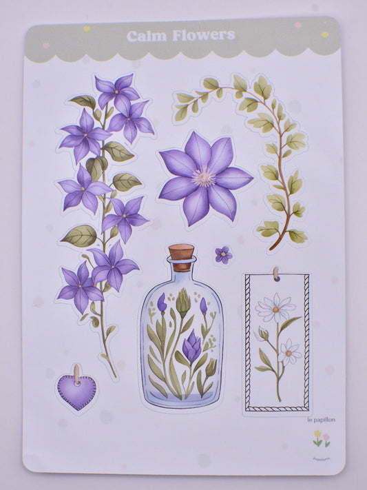 Cartela de Adesivos Calm Flowers