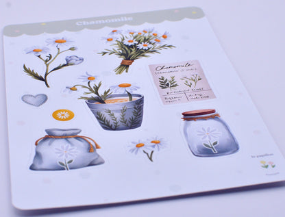 Cartela de Adesivos Chamomile