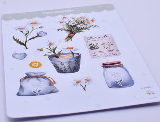Cartela de Adesivos Chamomile