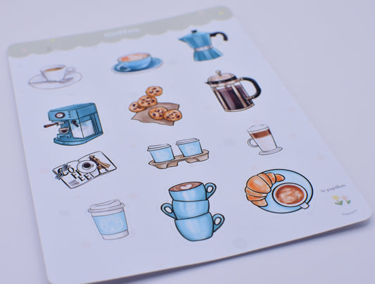 Cartela de Adesivos Coffee