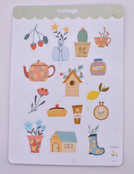 Cartela de Adesivos Cottage