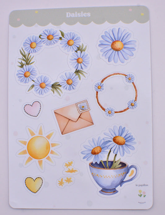 Cartela de Adesivos Daisies