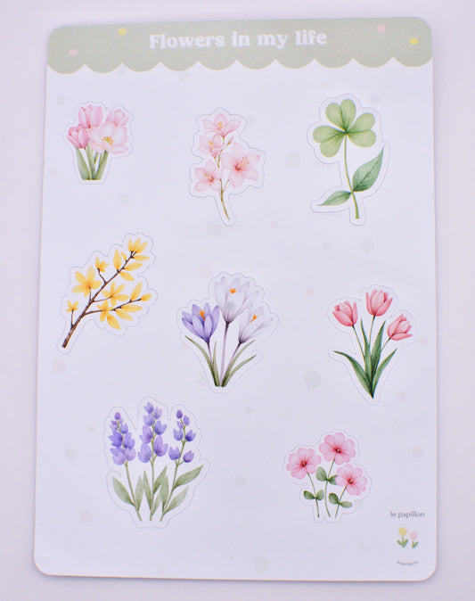 Cartela de Adesivos Flowers in my life