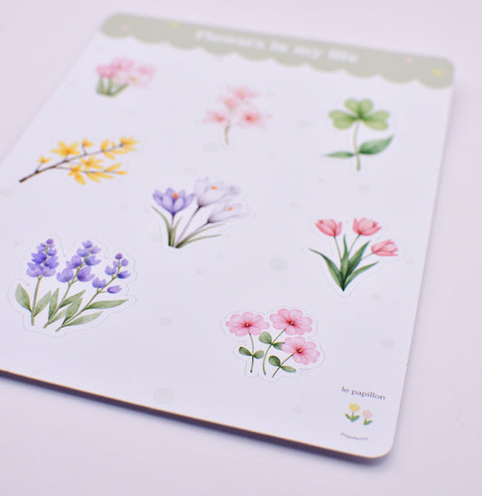 Cartela de Adesivos Flowers in my life