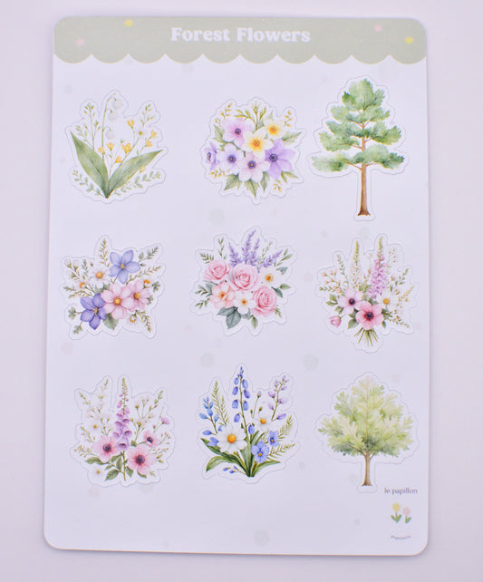 Cartela de Adesivos Forest Flowers