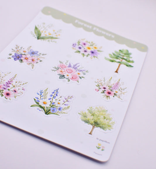 Cartela de Adesivos Forest Flowers