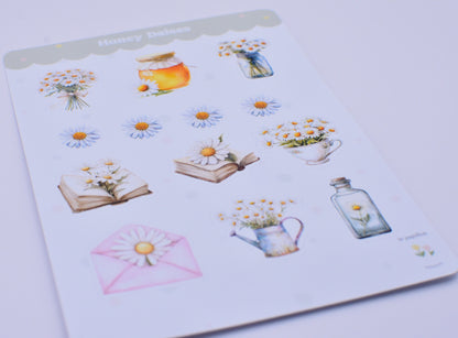 Cartela de Adesivos Honey Daisies