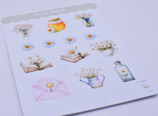 Cartela de Adesivos Honey Daisies