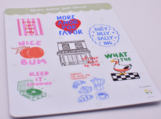 Cartela de Adesivos More amor por favor
